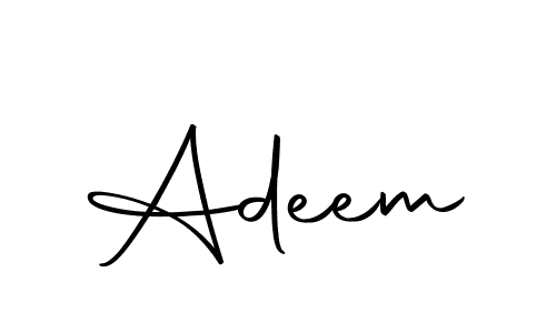 Use a signature maker to create a handwritten signature online. With this signature software, you can design (Autography-DOLnW) your own signature for name Adeem. Adeem signature style 10 images and pictures png
