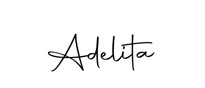 Design your own signature with our free online signature maker. With this signature software, you can create a handwritten (Autography-DOLnW) signature for name Adelita. Adelita signature style 10 images and pictures png