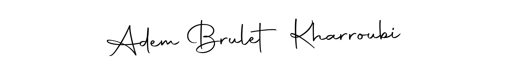 How to make Adem Brulet Kharroubi name signature. Use Autography-DOLnW style for creating short signs online. This is the latest handwritten sign. Adem Brulet Kharroubi signature style 10 images and pictures png