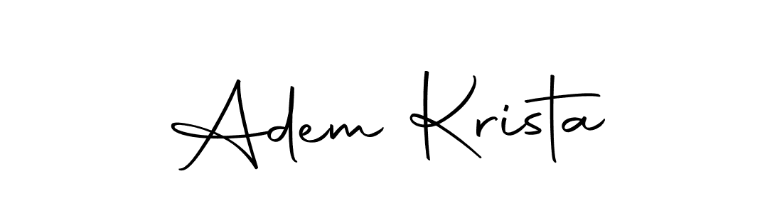 How to make Adem Krista name signature. Use Autography-DOLnW style for creating short signs online. This is the latest handwritten sign. Adem Krista signature style 10 images and pictures png