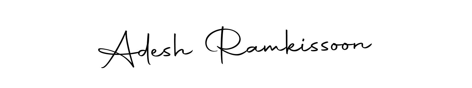 How to make Adesh Ramkissoon name signature. Use Autography-DOLnW style for creating short signs online. This is the latest handwritten sign. Adesh Ramkissoon signature style 10 images and pictures png