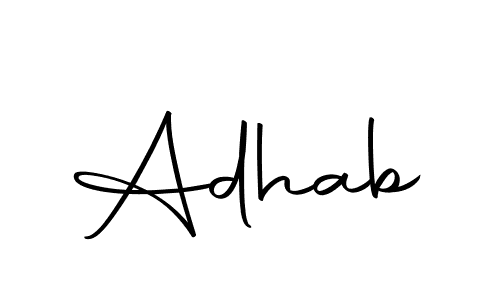 How to make Adhab name signature. Use Autography-DOLnW style for creating short signs online. This is the latest handwritten sign. Adhab signature style 10 images and pictures png