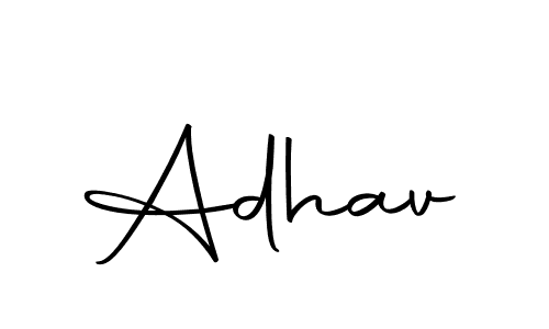 Design your own signature with our free online signature maker. With this signature software, you can create a handwritten (Autography-DOLnW) signature for name Adhav. Adhav signature style 10 images and pictures png