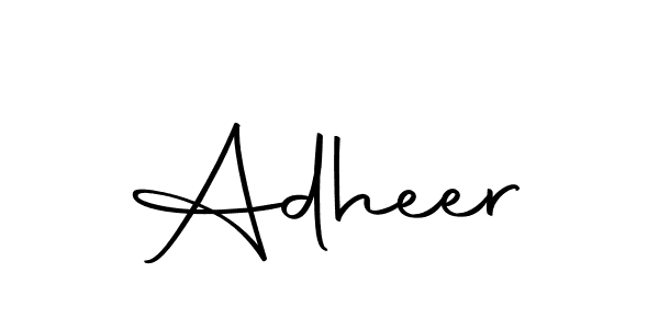 Use a signature maker to create a handwritten signature online. With this signature software, you can design (Autography-DOLnW) your own signature for name Adheer. Adheer signature style 10 images and pictures png