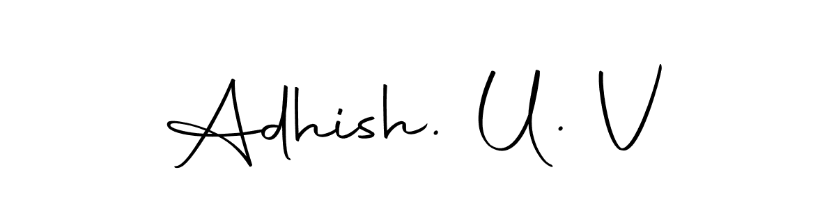 if you are searching for the best signature style for your name Adhish. U. V. so please give up your signature search. here we have designed multiple signature styles  using Autography-DOLnW. Adhish. U. V signature style 10 images and pictures png