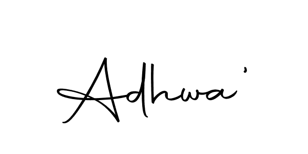 Similarly Autography-DOLnW is the best handwritten signature design. Signature creator online .You can use it as an online autograph creator for name Adhwa'. Adhwa' signature style 10 images and pictures png