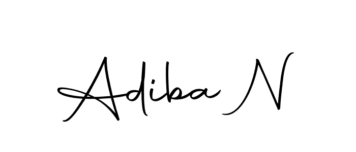 You should practise on your own different ways (Autography-DOLnW) to write your name (Adiba N) in signature. don't let someone else do it for you. Adiba N signature style 10 images and pictures png