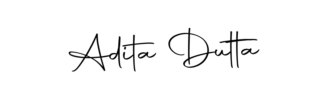 How to make Adita Dutta name signature. Use Autography-DOLnW style for creating short signs online. This is the latest handwritten sign. Adita Dutta signature style 10 images and pictures png