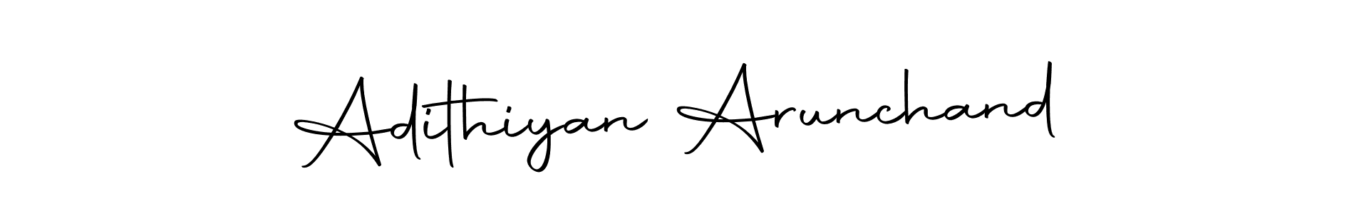 How to make Adithiyan Arunchand name signature. Use Autography-DOLnW style for creating short signs online. This is the latest handwritten sign. Adithiyan Arunchand signature style 10 images and pictures png