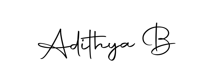 Create a beautiful signature design for name Adithya B. With this signature (Autography-DOLnW) fonts, you can make a handwritten signature for free. Adithya B signature style 10 images and pictures png