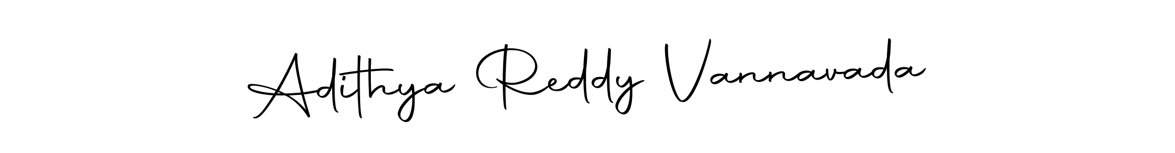 How to make Adithya Reddy Vannavada name signature. Use Autography-DOLnW style for creating short signs online. This is the latest handwritten sign. Adithya Reddy Vannavada signature style 10 images and pictures png