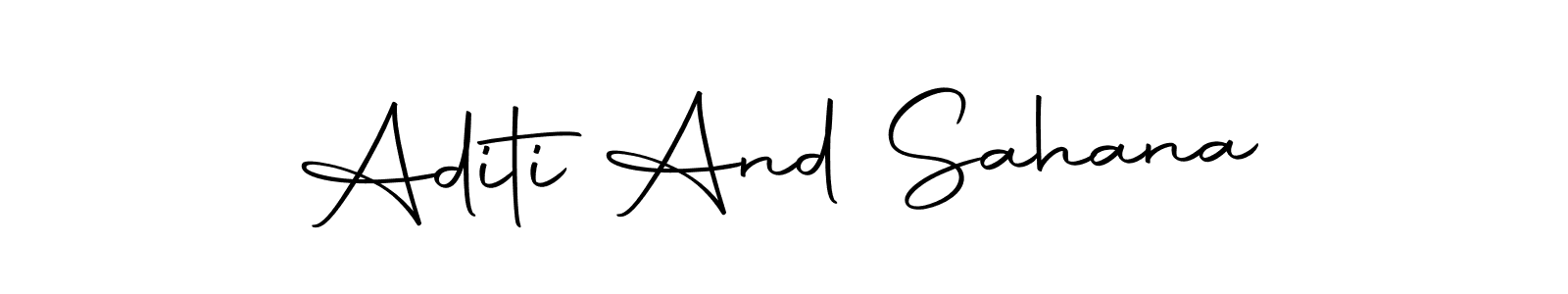Aditi And Sahana stylish signature style. Best Handwritten Sign (Autography-DOLnW) for my name. Handwritten Signature Collection Ideas for my name Aditi And Sahana. Aditi And Sahana signature style 10 images and pictures png