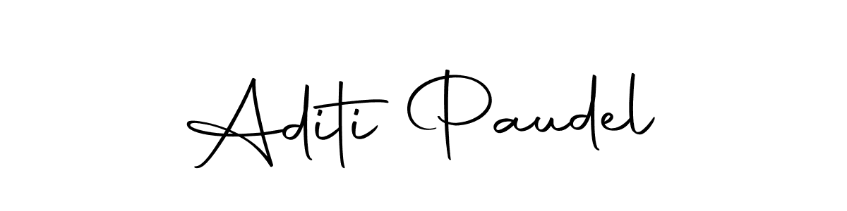 How to make Aditi Paudel name signature. Use Autography-DOLnW style for creating short signs online. This is the latest handwritten sign. Aditi Paudel signature style 10 images and pictures png