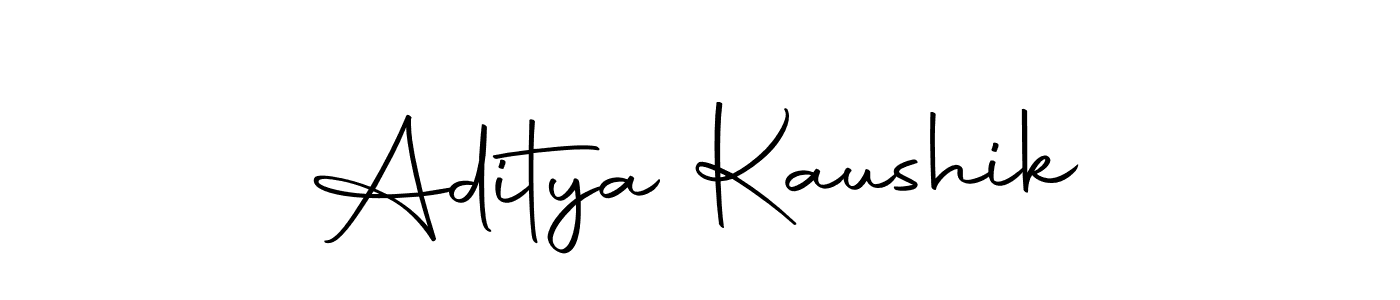 How to make Aditya Kaushik name signature. Use Autography-DOLnW style for creating short signs online. This is the latest handwritten sign. Aditya Kaushik signature style 10 images and pictures png