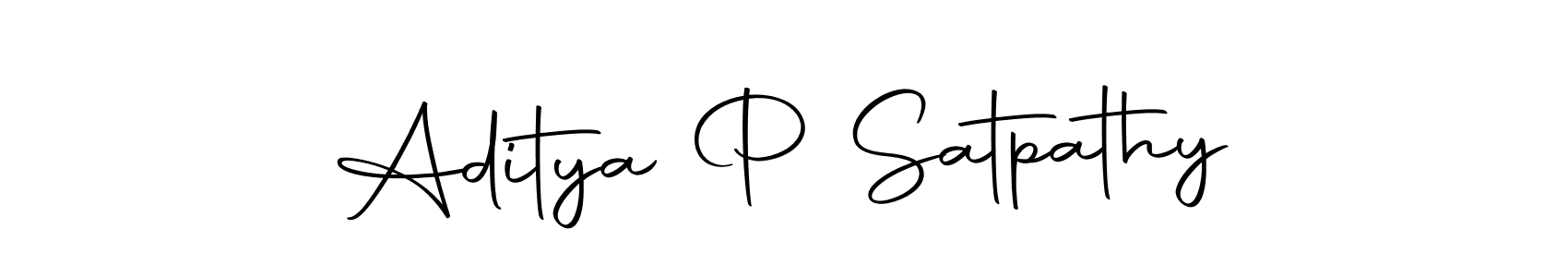 Create a beautiful signature design for name Aditya P Satpathy. With this signature (Autography-DOLnW) fonts, you can make a handwritten signature for free. Aditya P Satpathy signature style 10 images and pictures png