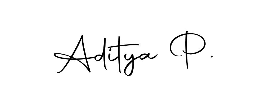 Design your own signature with our free online signature maker. With this signature software, you can create a handwritten (Autography-DOLnW) signature for name Aditya P.. Aditya P. signature style 10 images and pictures png