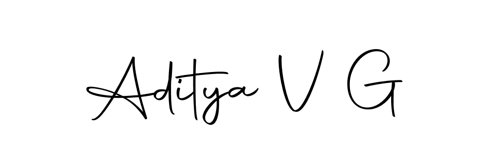 Create a beautiful signature design for name Aditya V G. With this signature (Autography-DOLnW) fonts, you can make a handwritten signature for free. Aditya V G signature style 10 images and pictures png