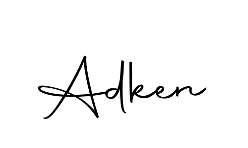 Use a signature maker to create a handwritten signature online. With this signature software, you can design (Autography-DOLnW) your own signature for name Adken. Adken signature style 10 images and pictures png