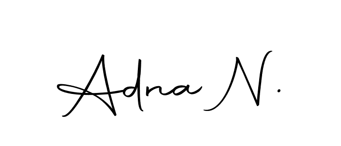 Design your own signature with our free online signature maker. With this signature software, you can create a handwritten (Autography-DOLnW) signature for name Adna N.. Adna N. signature style 10 images and pictures png