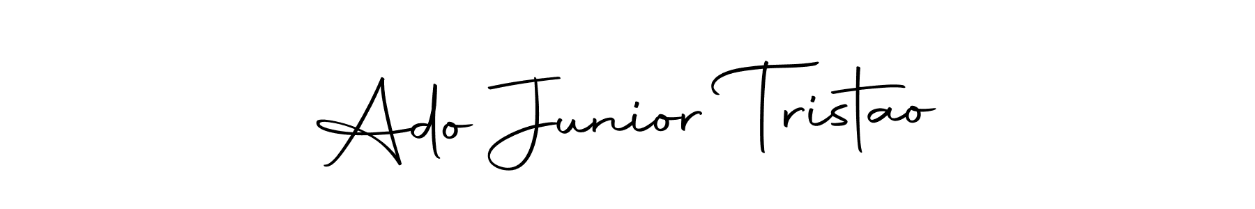 How to make Ado Junior Tristao name signature. Use Autography-DOLnW style for creating short signs online. This is the latest handwritten sign. Ado Junior Tristao signature style 10 images and pictures png