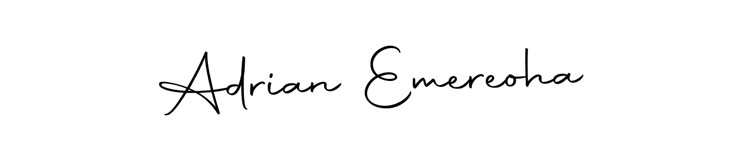 How to make Adrian Emereoha name signature. Use Autography-DOLnW style for creating short signs online. This is the latest handwritten sign. Adrian Emereoha signature style 10 images and pictures png