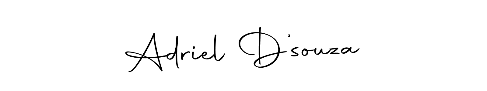 Design your own signature with our free online signature maker. With this signature software, you can create a handwritten (Autography-DOLnW) signature for name Adriel D’souza. Adriel D’souza signature style 10 images and pictures png