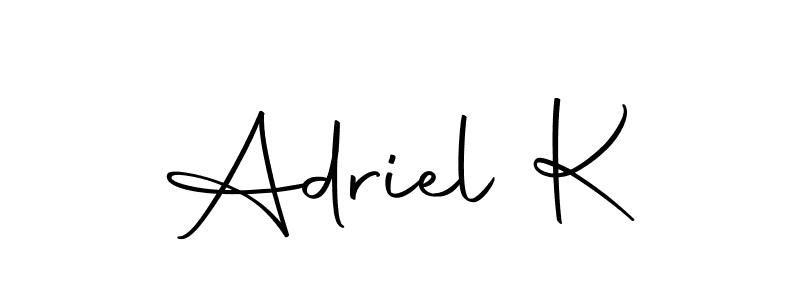 Make a beautiful signature design for name Adriel K. Use this online signature maker to create a handwritten signature for free. Adriel K signature style 10 images and pictures png