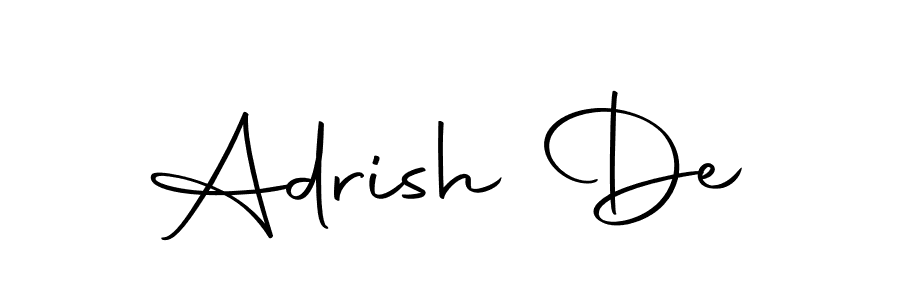 You can use this online signature creator to create a handwritten signature for the name Adrish De. This is the best online autograph maker. Adrish De signature style 10 images and pictures png