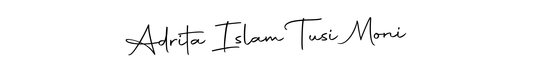 It looks lik you need a new signature style for name Adrita Islam Tusi Moni. Design unique handwritten (Autography-DOLnW) signature with our free signature maker in just a few clicks. Adrita Islam Tusi Moni signature style 10 images and pictures png