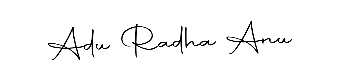 Also we have Adu Radha Anu name is the best signature style. Create professional handwritten signature collection using Autography-DOLnW autograph style. Adu Radha Anu signature style 10 images and pictures png