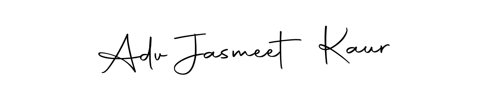 How to make Adv Jasmeet Kaur name signature. Use Autography-DOLnW style for creating short signs online. This is the latest handwritten sign. Adv Jasmeet Kaur signature style 10 images and pictures png