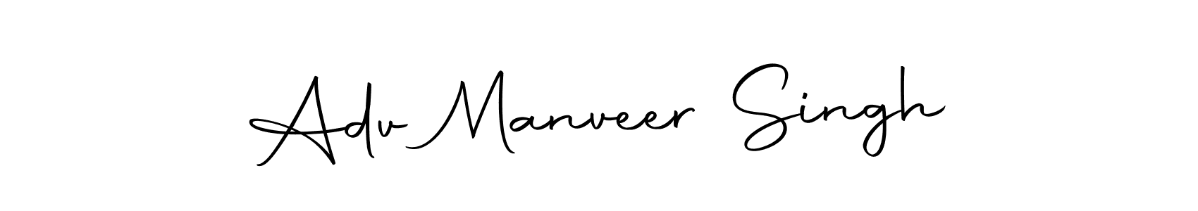 How to make Adv Manveer Singh name signature. Use Autography-DOLnW style for creating short signs online. This is the latest handwritten sign. Adv Manveer Singh signature style 10 images and pictures png