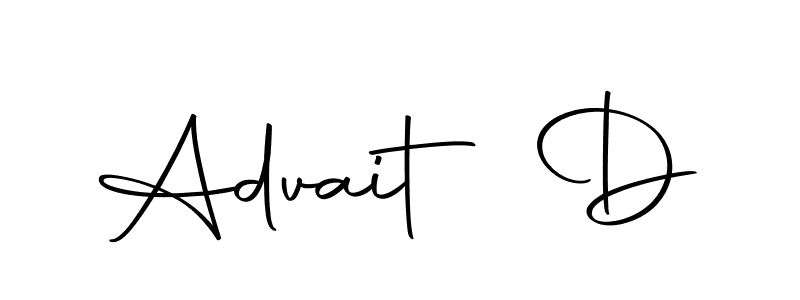 Create a beautiful signature design for name Advait D. With this signature (Autography-DOLnW) fonts, you can make a handwritten signature for free. Advait D signature style 10 images and pictures png
