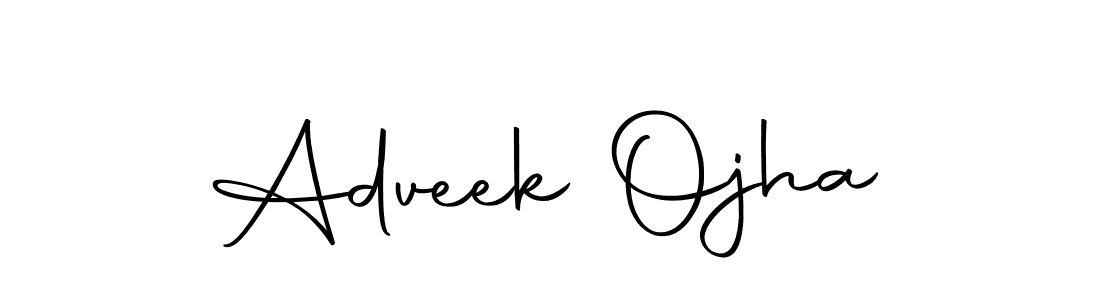 How to make Adveek Ojha name signature. Use Autography-DOLnW style for creating short signs online. This is the latest handwritten sign. Adveek Ojha signature style 10 images and pictures png