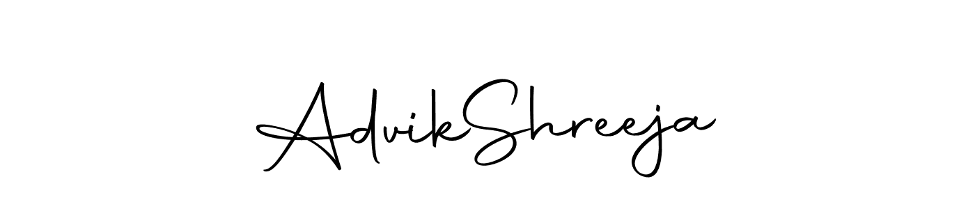 How to make Advik  Shreeja name signature. Use Autography-DOLnW style for creating short signs online. This is the latest handwritten sign. Advik  Shreeja signature style 10 images and pictures png