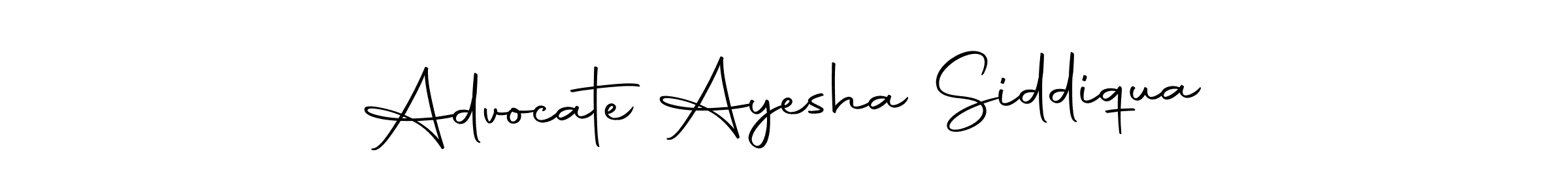 How to make Advocate Ayesha Siddiqua name signature. Use Autography-DOLnW style for creating short signs online. This is the latest handwritten sign. Advocate Ayesha Siddiqua signature style 10 images and pictures png