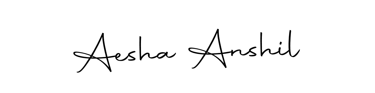 How to make Aesha Anshil signature? Autography-DOLnW is a professional autograph style. Create handwritten signature for Aesha Anshil name. Aesha Anshil signature style 10 images and pictures png