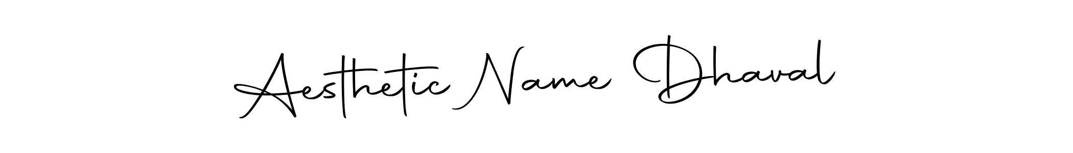 Use a signature maker to create a handwritten signature online. With this signature software, you can design (Autography-DOLnW) your own signature for name Aesthetic Name Dhaval. Aesthetic Name Dhaval signature style 10 images and pictures png