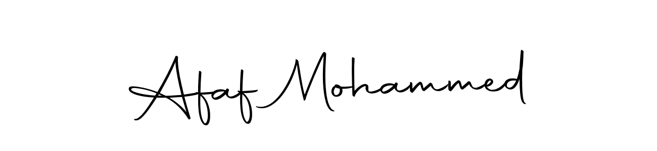 How to make Afaf Mohammed name signature. Use Autography-DOLnW style for creating short signs online. This is the latest handwritten sign. Afaf Mohammed signature style 10 images and pictures png