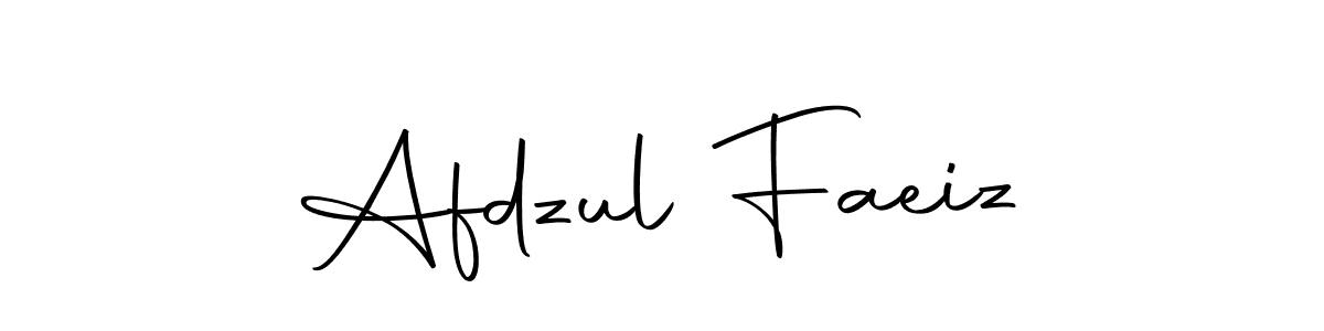 How to make Afdzul Faeiz name signature. Use Autography-DOLnW style for creating short signs online. This is the latest handwritten sign. Afdzul Faeiz signature style 10 images and pictures png
