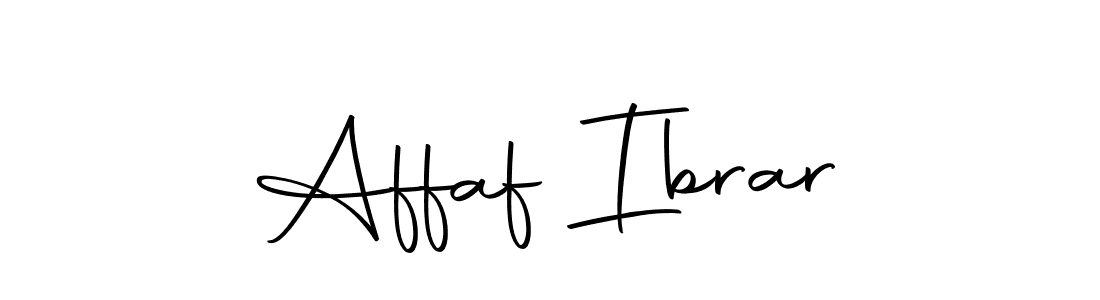 How to make Affaf Ibrar name signature. Use Autography-DOLnW style for creating short signs online. This is the latest handwritten sign. Affaf Ibrar signature style 10 images and pictures png