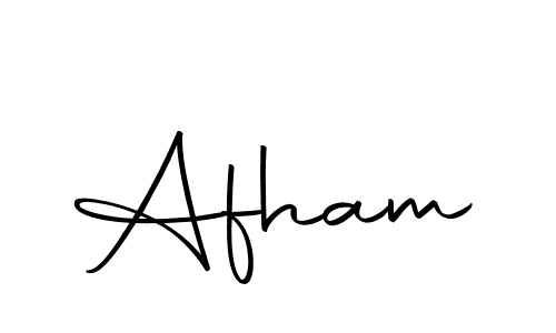 Use a signature maker to create a handwritten signature online. With this signature software, you can design (Autography-DOLnW) your own signature for name Afham. Afham signature style 10 images and pictures png