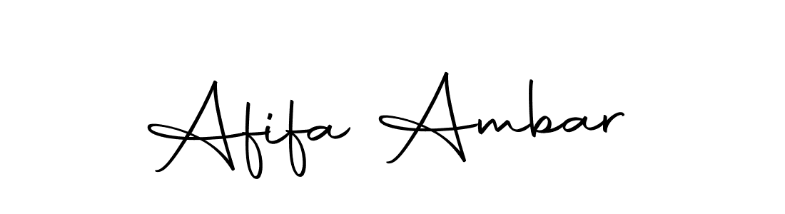 How to make Afifa Ambar name signature. Use Autography-DOLnW style for creating short signs online. This is the latest handwritten sign. Afifa Ambar signature style 10 images and pictures png