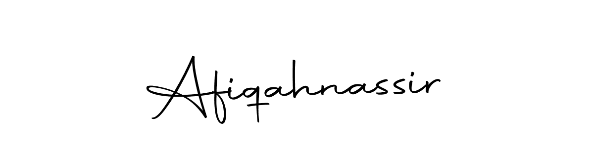 Create a beautiful signature design for name Afiqahnassir. With this signature (Autography-DOLnW) fonts, you can make a handwritten signature for free. Afiqahnassir signature style 10 images and pictures png