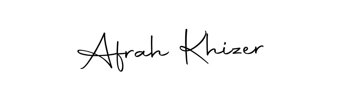 How to make Afrah Khizer name signature. Use Autography-DOLnW style for creating short signs online. This is the latest handwritten sign. Afrah Khizer signature style 10 images and pictures png