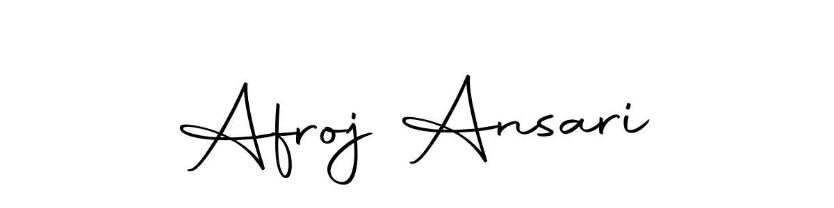 How to make Afroj Ansari name signature. Use Autography-DOLnW style for creating short signs online. This is the latest handwritten sign. Afroj Ansari signature style 10 images and pictures png