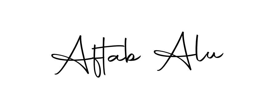 if you are searching for the best signature style for your name Aftab Alu. so please give up your signature search. here we have designed multiple signature styles  using Autography-DOLnW. Aftab Alu signature style 10 images and pictures png