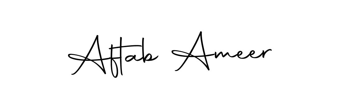 How to make Aftab Ameer name signature. Use Autography-DOLnW style for creating short signs online. This is the latest handwritten sign. Aftab Ameer signature style 10 images and pictures png
