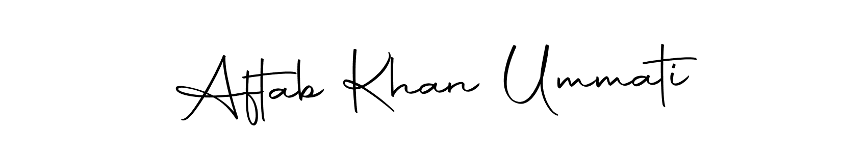 Also we have Aftab Khan Ummati name is the best signature style. Create professional handwritten signature collection using Autography-DOLnW autograph style. Aftab Khan Ummati signature style 10 images and pictures png