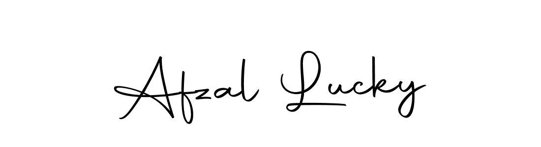 How to make Afzal Lucky name signature. Use Autography-DOLnW style for creating short signs online. This is the latest handwritten sign. Afzal Lucky signature style 10 images and pictures png